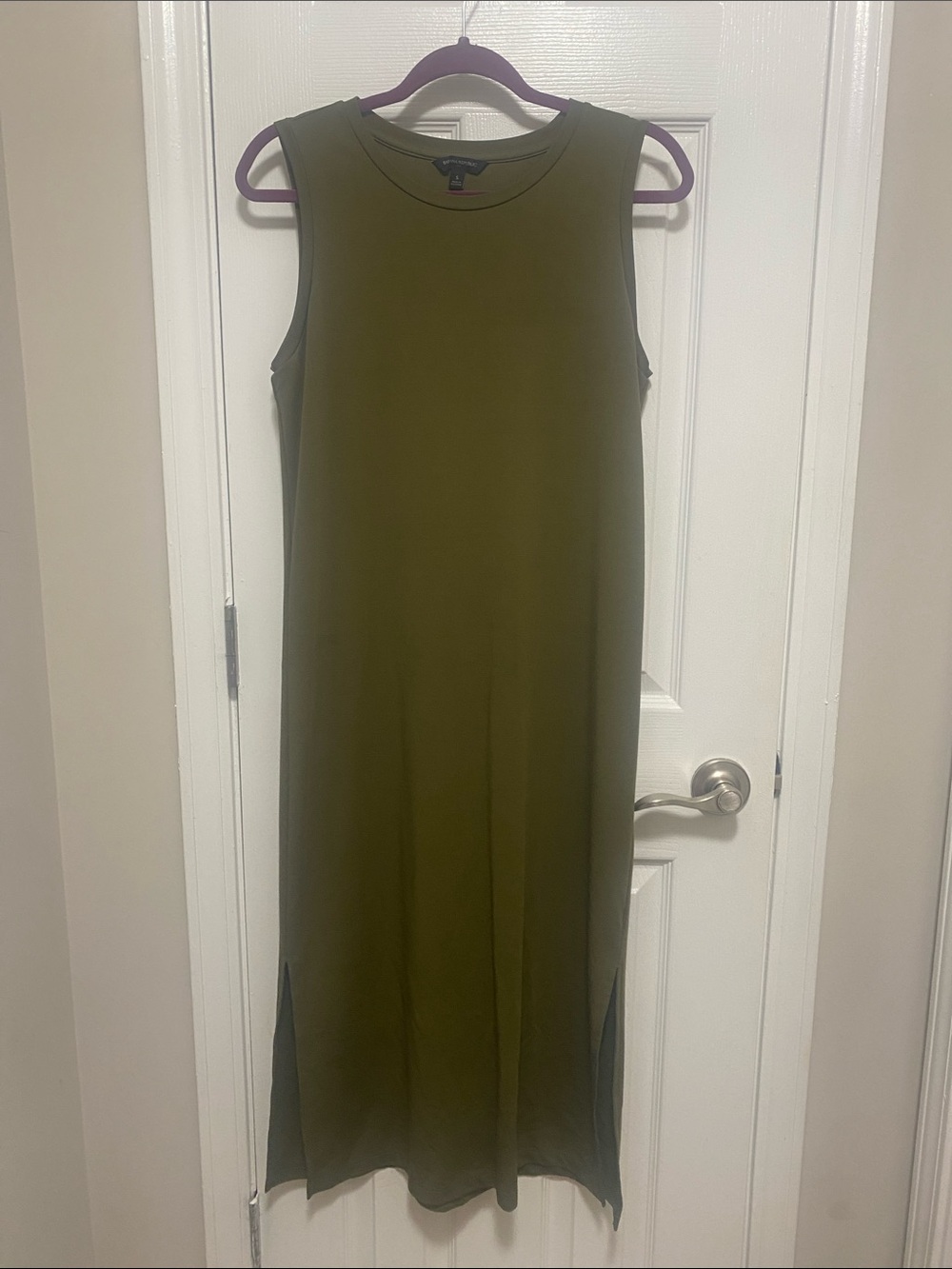 Banana Republic Sleeveless Olive Green Midi Dress - Classic Tank Shift | S